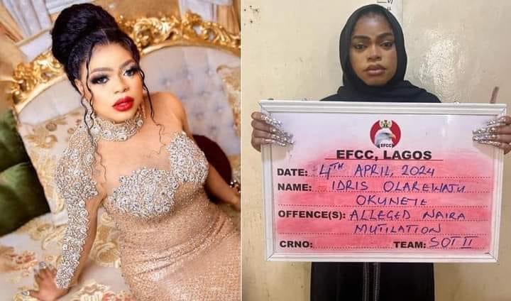 Bobrisky jailed for six months with no option of fine over Abuse of Naira.